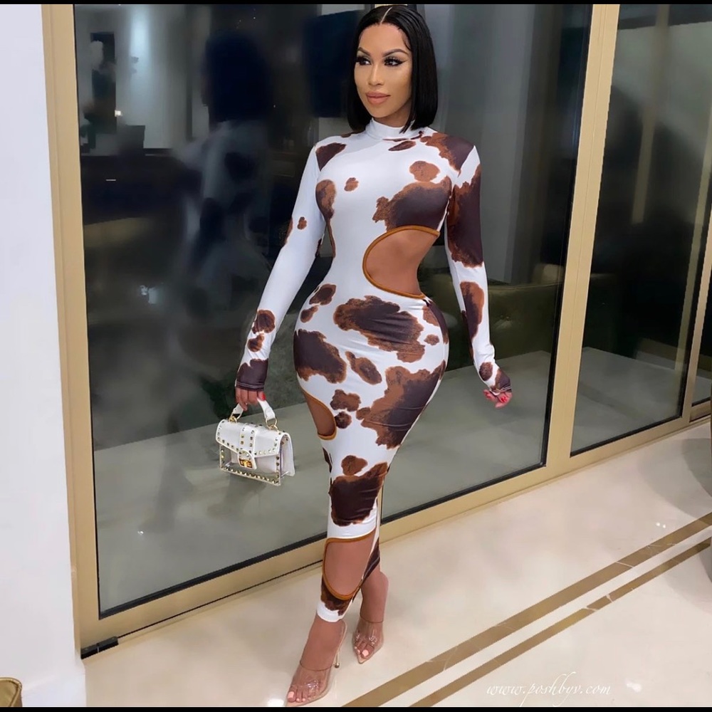 Cow print dress NEVER WORN